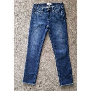 Paige Kylie Crop Women Blue Denim Skinny Low Rise Dark Blue Jeans Size 26